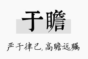 于瞻名字的寓意及含义