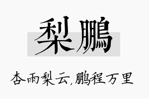 梨鹏名字的寓意及含义