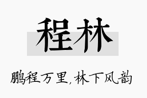 程林名字的寓意及含义