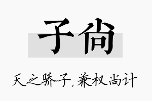 子尚名字的寓意及含义