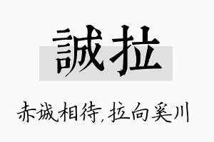 诚拉名字的寓意及含义