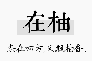 在柚名字的寓意及含义