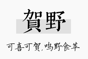 贺野名字的寓意及含义