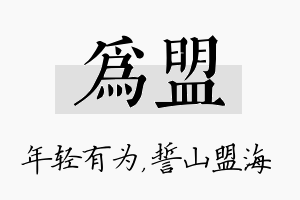 为盟名字的寓意及含义