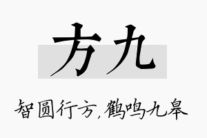 方九名字的寓意及含义