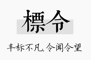 标令名字的寓意及含义