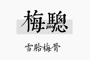 梅骢名字的寓意及含义