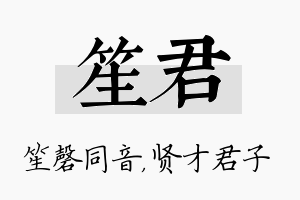 笙君名字的寓意及含义