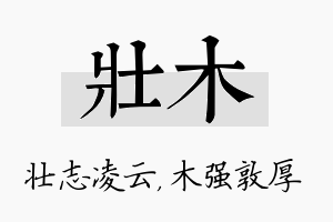 壮木名字的寓意及含义