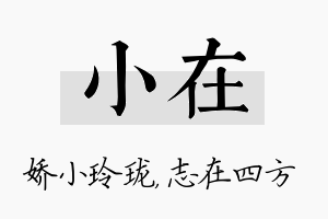 小在名字的寓意及含义