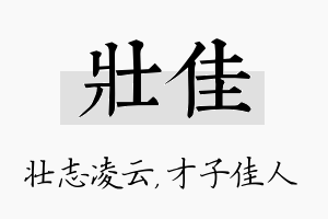 壮佳名字的寓意及含义