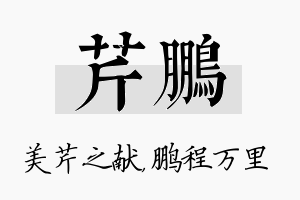 芹鹏名字的寓意及含义