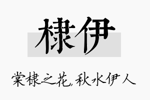 棣伊名字的寓意及含义