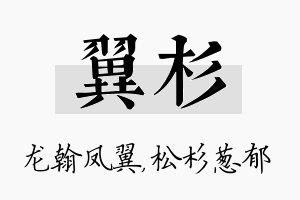 翼杉名字的寓意及含义