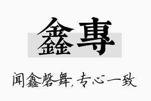 鑫专名字的寓意及含义