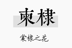 柬棣名字的寓意及含义