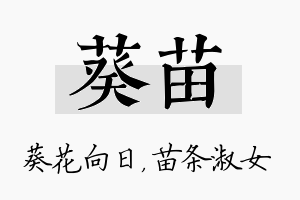 葵苗名字的寓意及含义