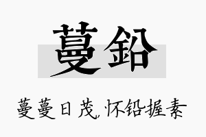 蔓铅名字的寓意及含义