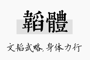 韬体名字的寓意及含义