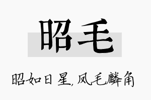 昭毛名字的寓意及含义