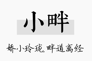 小畔名字的寓意及含义