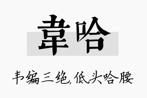 韦哈名字的寓意及含义