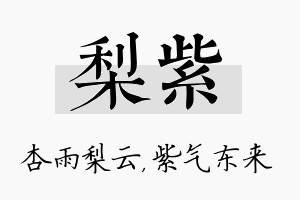 梨紫名字的寓意及含义