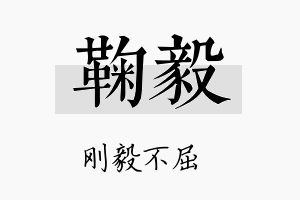 鞠毅名字的寓意及含义