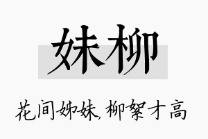 妹柳名字的寓意及含义