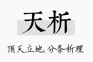 天析名字的寓意及含义