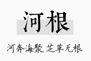 河根名字的寓意及含义