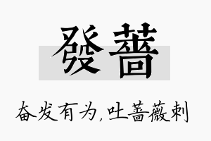 发蔷名字的寓意及含义