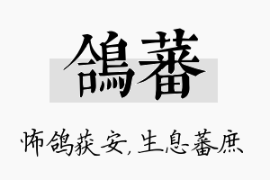 鸽蕃名字的寓意及含义