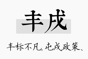 丰戌名字的寓意及含义