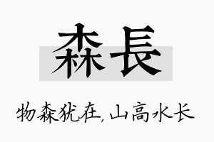 森长名字的寓意及含义