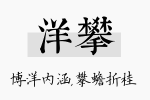 洋攀名字的寓意及含义