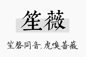 笙薇名字的寓意及含义