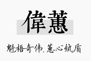 伟蕙名字的寓意及含义