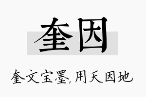 奎因名字的寓意及含义