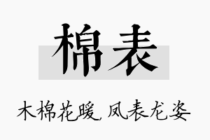 棉表名字的寓意及含义