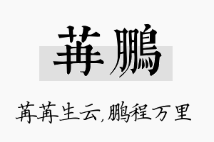 苒鹏名字的寓意及含义