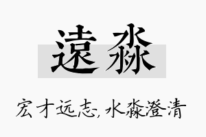 远淼名字的寓意及含义