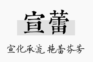 宣蕾名字的寓意及含义