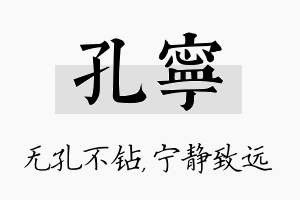 孔宁名字的寓意及含义