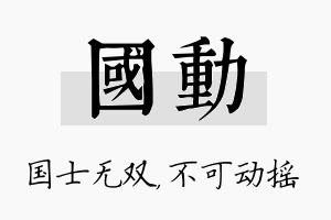 国动名字的寓意及含义