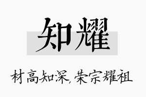 知耀名字的寓意及含义