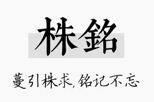 株铭名字的寓意及含义