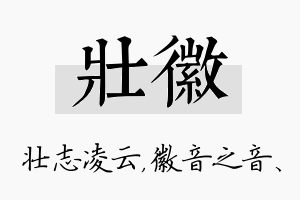 壮徽名字的寓意及含义