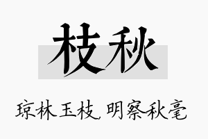 枝秋名字的寓意及含义