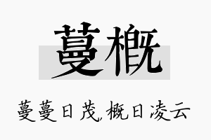 蔓概名字的寓意及含义